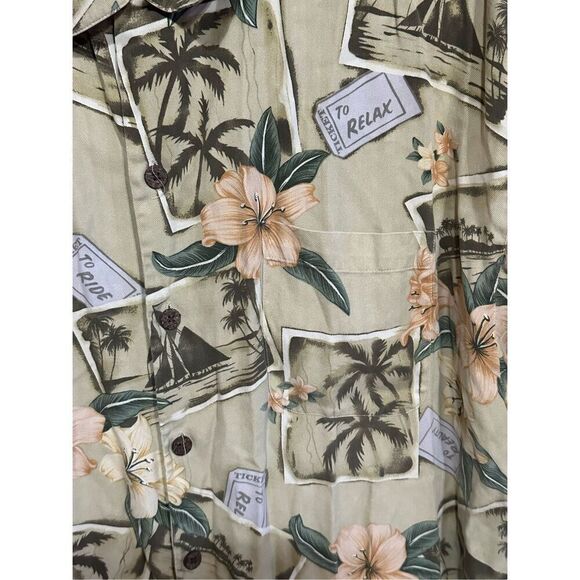 Men's Vintage Tommy Bahama Vacation 100% Silk Short Sleeve Hawaiian Button Up Sh - Picture 3 of 6